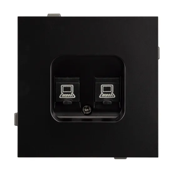 Фото #3 товара Механизм компьютерной розетки двойной SCT-TENDO-MPC2-PL-BK (RJ-45, CAT6) (Arlight, Черный)