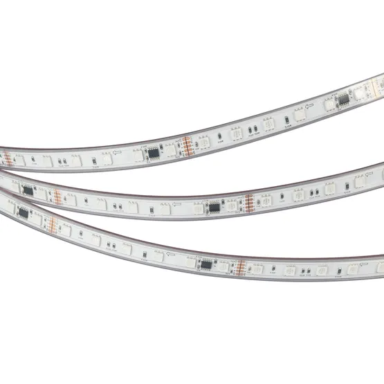 Фото #5 товара Светодиодная лента герметичная DMX-PFS-B60-12mm 24V RGB-PX6 (14 W/m, IP68, 5060, 5m) (Arlight, -)