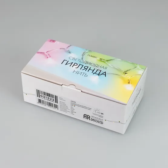 Фото #5 товара Светодиодная гирлянда ARD-STRING-CLASSIC-9000-WHITE-60LED-LIVE RGB-SPI (12V, 40W) (Ardecoled, IP65, 1 год)