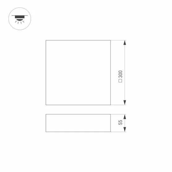 Фото #4 товара Светильник SP-QUADRO-S300x300-36W Warm3000 (WH, 120 deg, 230V) (Arlight, IP40 Металл, 3 года)