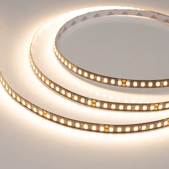Фото #1 товара Светодиодная лента RT-A160-BLACK-8mm 24V Warm3000 (12 W/m, IP20, 2835, 5m) (Arlight, высок.эфф.150 лм/Вт)