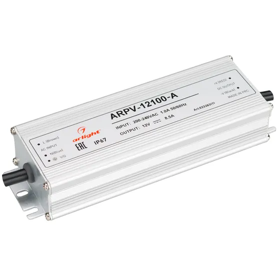 Фото #1 товара Блок питания ARPV-12100-A (12V, 8.5A, 100W) (Arlight, IP67 Металл, 3 года)