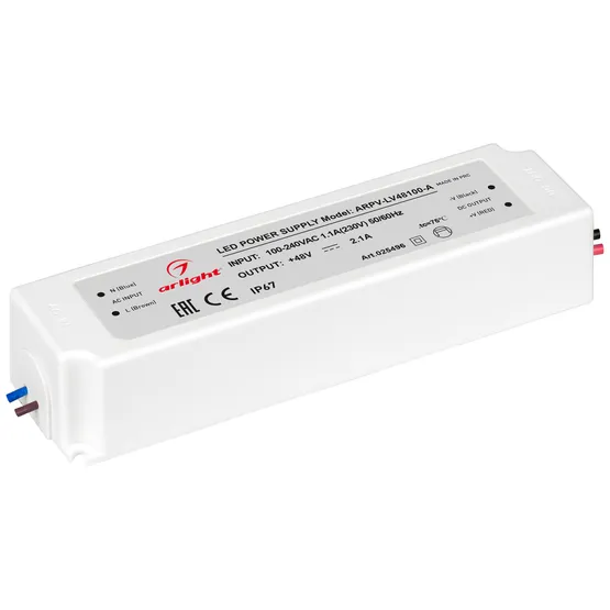 Фото #1 товара Блок питания ARPV-LV48100-A (48V, 2.1A, 100W) (Arlight, IP67 Пластик, 3 года)