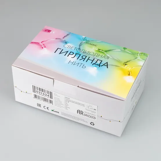 Фото #5 товара Светодиодная гирлянда ARD-STRING-CLASSIC-15000-WHITE-100LED-LIVE RGB-SPI (12V, 53W) (Ardecoled, IP65, 1 год)