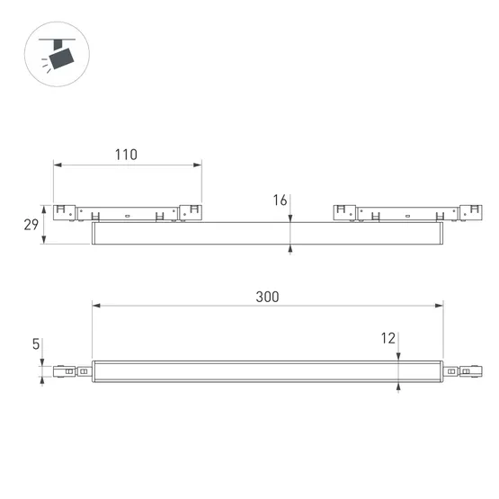 Фото #2 товара Светильник MAG-MICROCOSM-FLAT-L300-10W Warm3000 (WH, 100 deg, 24V) (Arlight, IP20 Металл, 5 лет)